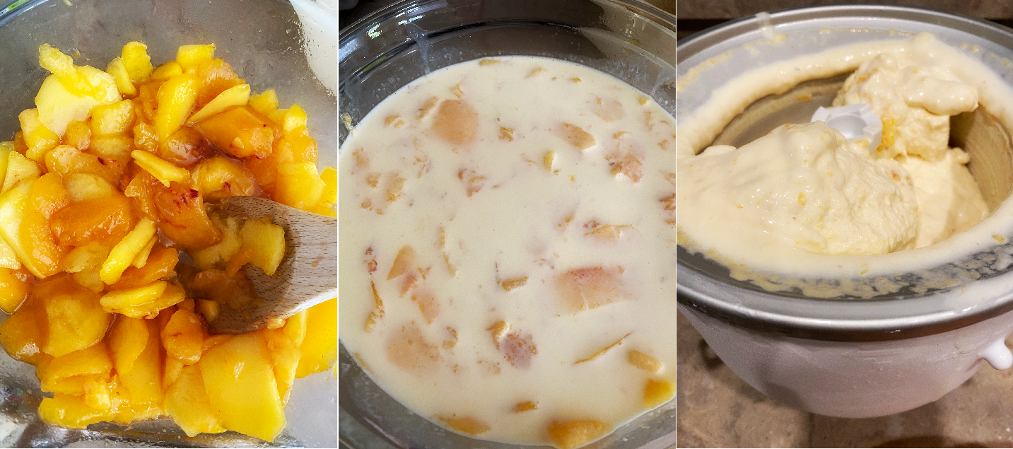 peach ice cream collage